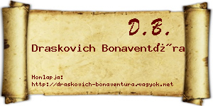 Draskovich Bonaventúra névjegykártya